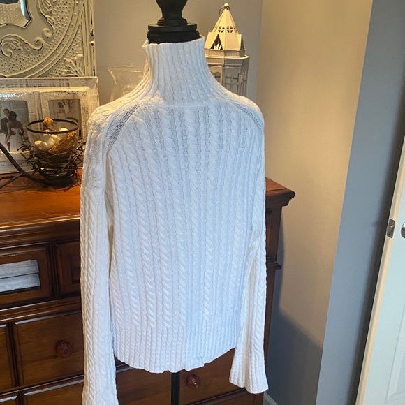 French Connection Ivory Cable Knit Turtleneck Sweater - Picture 4 of 6